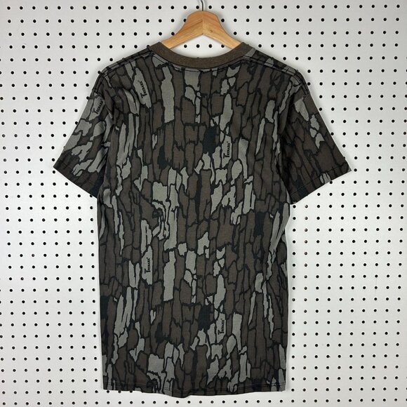 Trebark Camo Vintage T Shirt Small Brown Pocket Y2K 90s Hunting Short Sleeve - Picture 4 of 7